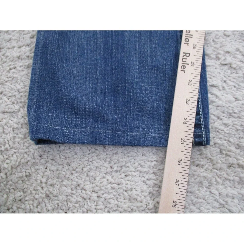 BKE Jeans Mens 33x25 Blue Tyler Denim Cotton Buckle Outdoor Straight Hemmed A2